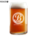 Bratton Personalized Etched Monogram Beer Soda Can Glass 16oz