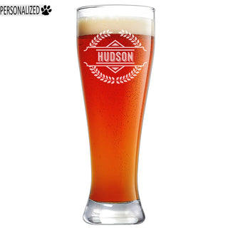 Hudson Personalized Etched Pilsner Beer Glass 23oz