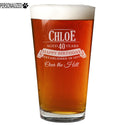 Chloe Personalized Etched Pint Glass 16oz