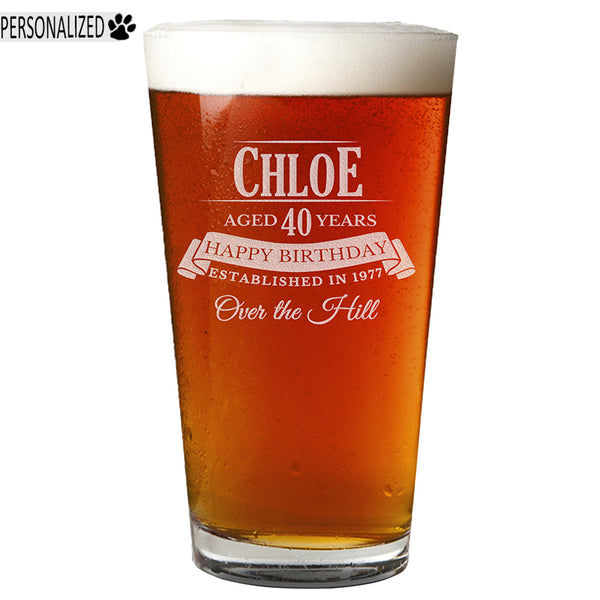 Chloe Personalized Etched Pint Glass 16oz