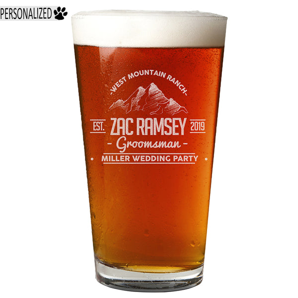 Ramsey Personalized Etched Pint Glass 16oz