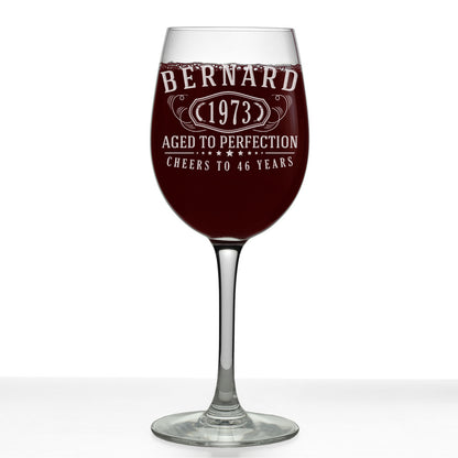 Bernard Personalized Etched Stemmed Wine Glass 16oz