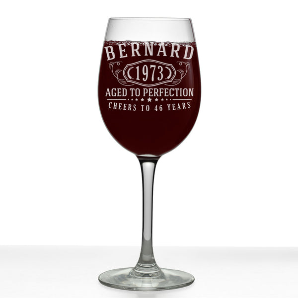 Bernard Personalized Etched Stemmed Wine Glass 16oz