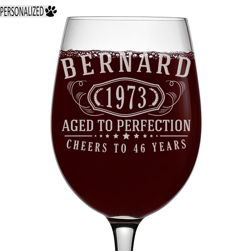 Bernard Personalized Etched Stemmed Wine Glass 16oz