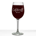 Caldwell Personalized Etched Stemmed Wine Glass 16oz