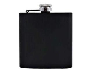 6oz Metal Black Flask