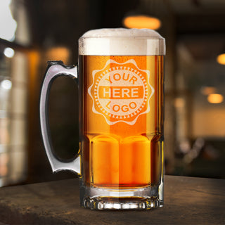 Your Logo Here or Custom Designs | Custom Etched 34oz. Beer Mug