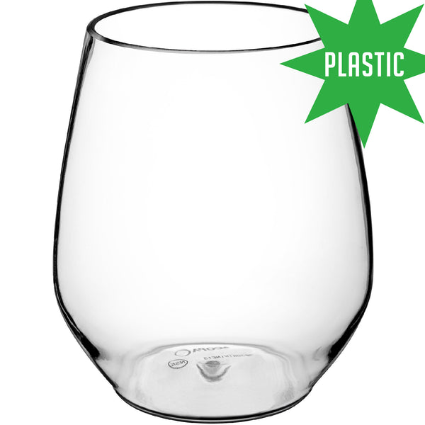 PLASTIC Stemless Wine Glass